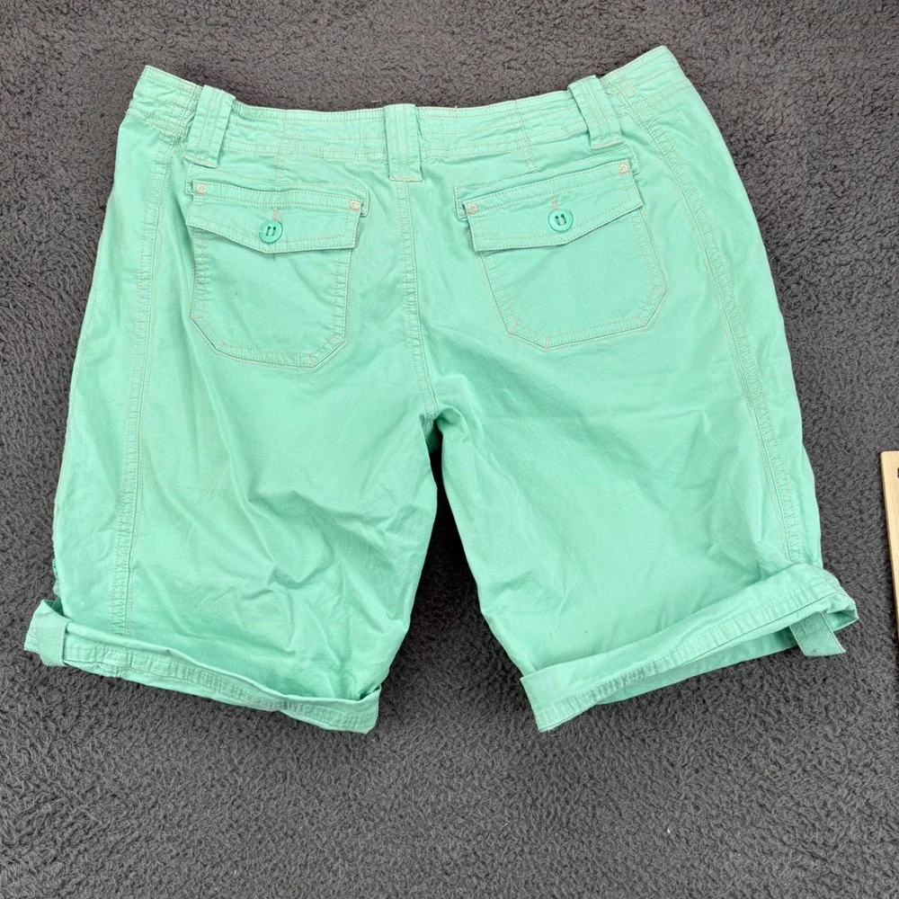 Cariloha Bamboo Mens Mint Green Cargo Shorts Size 32‎ Tropical Waistband Trim